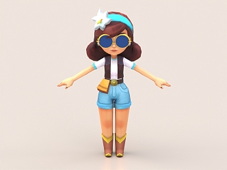 Cartoon girl cartoon character cartoon woman cartoon image 3d model