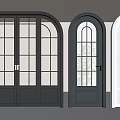 Elegant Arched Double Doors In Black And White Modern Home Design