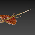 Reptile Flying Lizard With Orange Wing Membranes And Yellow Textured Body On Black Background