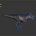 Realistic Dinosaur Character With Red Eyes Open Mouth And Spiked Back Design