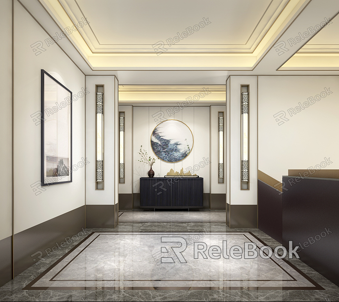 Light Luxury Entrance Stairwell model