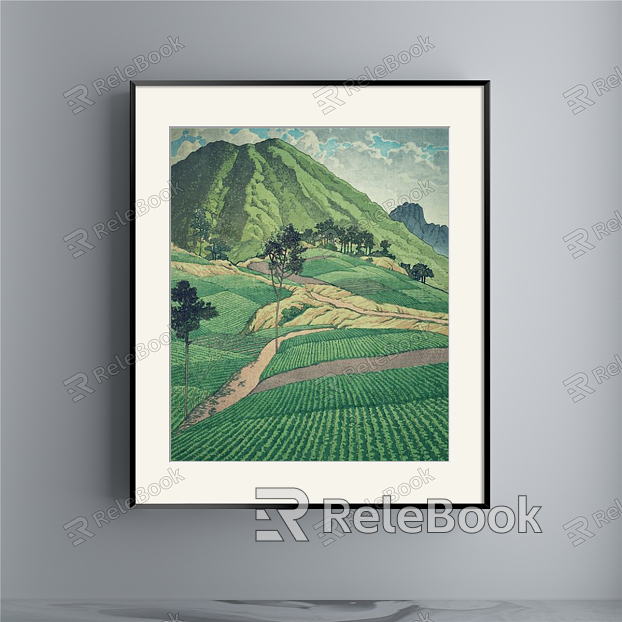 Japanese-style landscape painting green porch landscape natural landscape decorative painting model