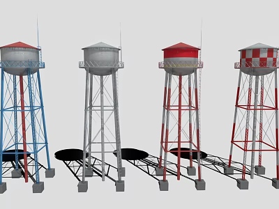modern water tower 3d model
