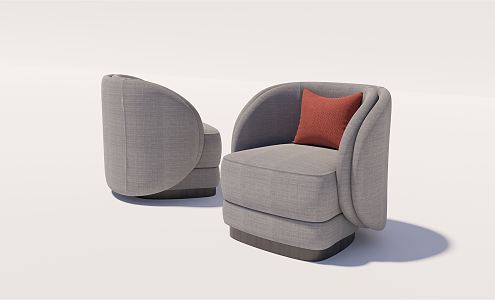 Modern Single Sofa Fabric Single Sofa Stool Single-hair Chair Leisure Sofa 3d model