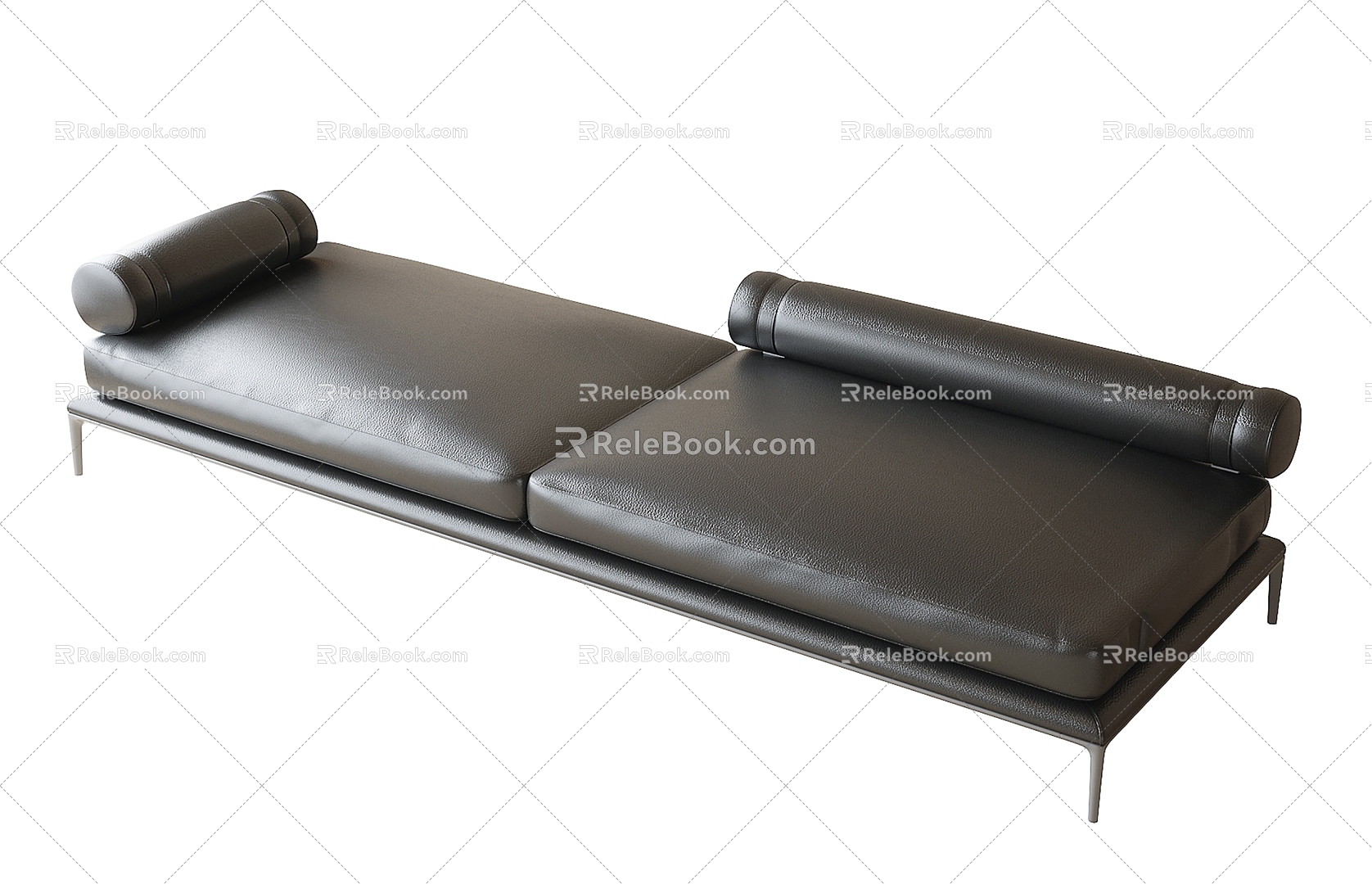 Leather sofa stool bench chaise longue 3d model