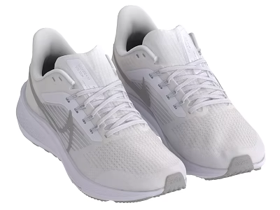 White Sports Shoes With Breathable Mesh Upper White Laces And Casual Running Design 3d model