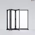 Sleek Modern Casement Windows With Folding Design Black Frame And Clear Glass Panels