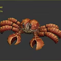 Vibrant Red Aquatic Crab With Sharp Claws Multiple Legs And Striking Appearance 3d model