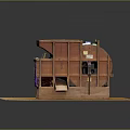 Wooden Computer Model Featuring Multiple Compartments And Components On Platform Structure