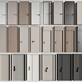 Modern Hinged Doors Featuring Assorted Colors And Diverse Materials 3d model