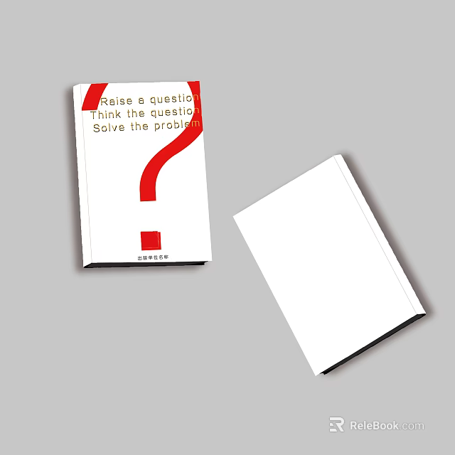 Problem Solving Books With Red Question Mark Cover Design Raise Question Analyze And Solve Problem 3d model 