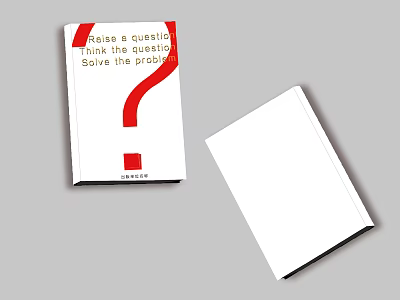 Problem Solving Books With Red Question Mark Cover Design Raise Question Analyze And Solve Problem 3d model
