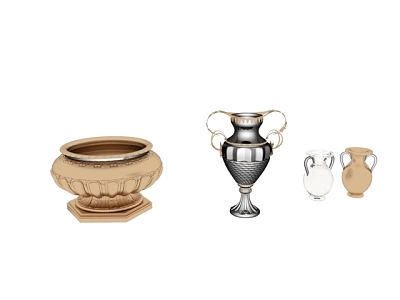 Material ornaments European jewelry elements vase 3d model