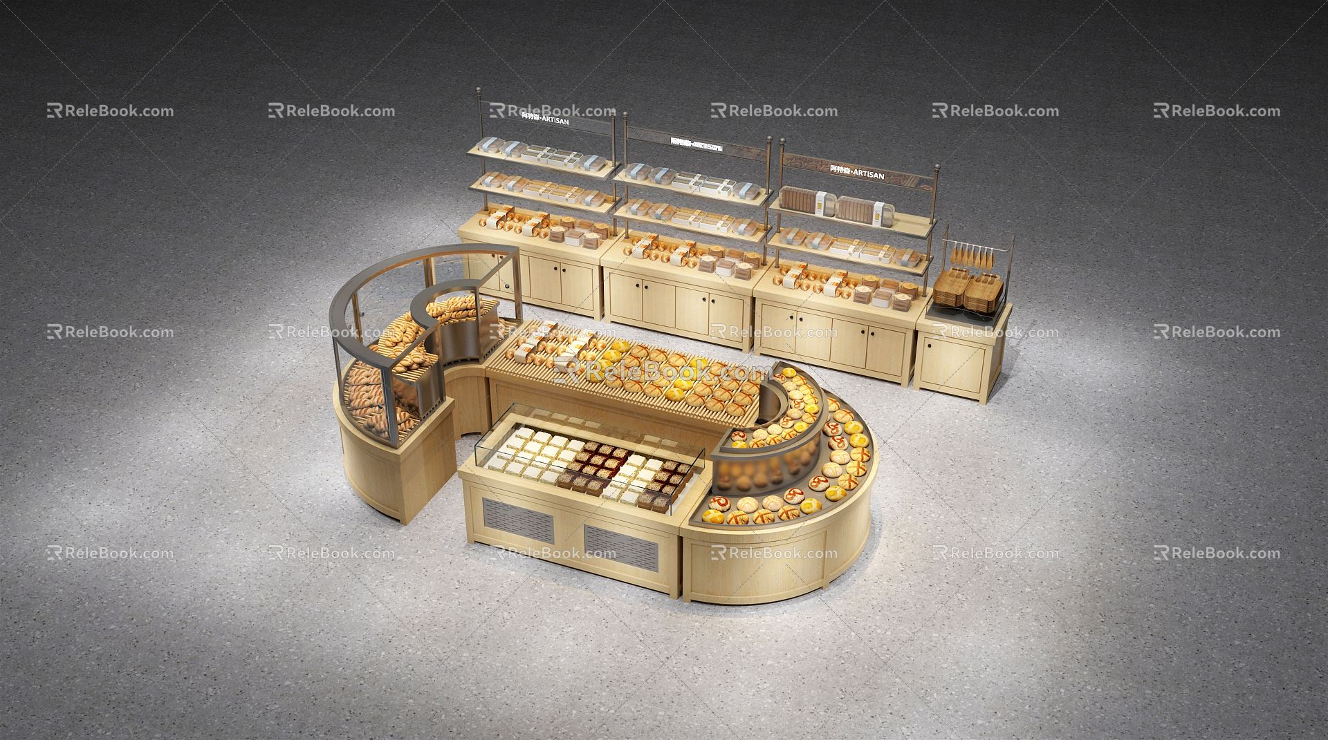 Modern Display Cabinet Bread Display Cabinet 3d model