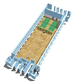 Sports Equipment For Indoor Basketball Court And Two Tennis Courts With Hoops And Nets