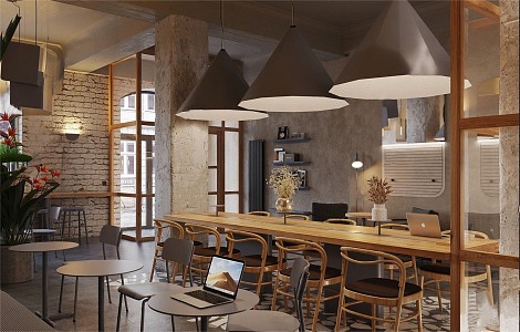 Industrial LOFT Cafe 3d model