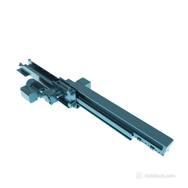 Industrial Mechanical Linear Slide System With Motorized Drive And Rail Components 3d model 