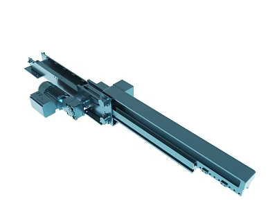 Industrial Mechanical Linear Slide System With Motorized Drive And Rail Components 3d model