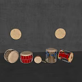 Ethnic musical instruments Gong and Drum musical instruments Ethnic musical instruments 3d model