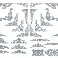 Ornate Decorative Carvings Various Classical Vintage Design Elements for Artistic Projects 3d model