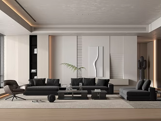 Modern Poliform living room 3d model
