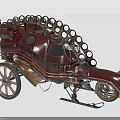 Steampunk Inspired Vintage Vehicle Design With Circular Metal Accents Large Wheels And Copper Details