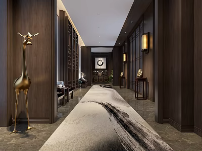 New Chinese Aisle Exhibition Hall Aisle 3d model