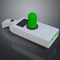 White Electronic Measurement Device With Green Circular Component Digital Display 16.7 And Green Indicators