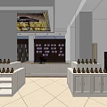 Modern Front Desk Reception Area With Display Shelves Sofa And Tile Flooring