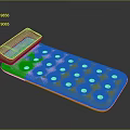 Laboratory Tray With Transparent Light Blue Surface Yellow Edges And White Sample Wells Cover