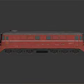Vintage Red Train With Dark Roof Windows And Headlights On Black Background