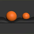 Two Orange Fitness Exercise Balls On Black Support Roller Sports Equipment