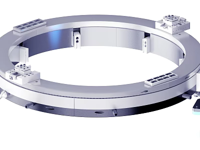 High Precision Industrial Equipment Circular Metal Rotating Bearing With Mounting Components 3d model