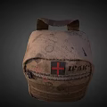 Brown Canvas IFAK Medical Bag with Red Cross Logo and Multiple Compartments for Emergency Use