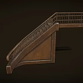 Traditional Wooden Staircase With Classic Railing Steps And Carved Side Panel