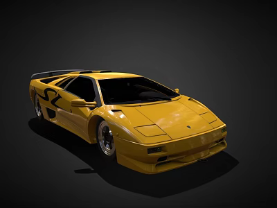 Yellow Sports Car With Sleek Aerodynamic Body And Alloy Wheels 3d model