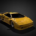 Yellow Sports Car With Sleek Aerodynamic Body And Alloy Wheels