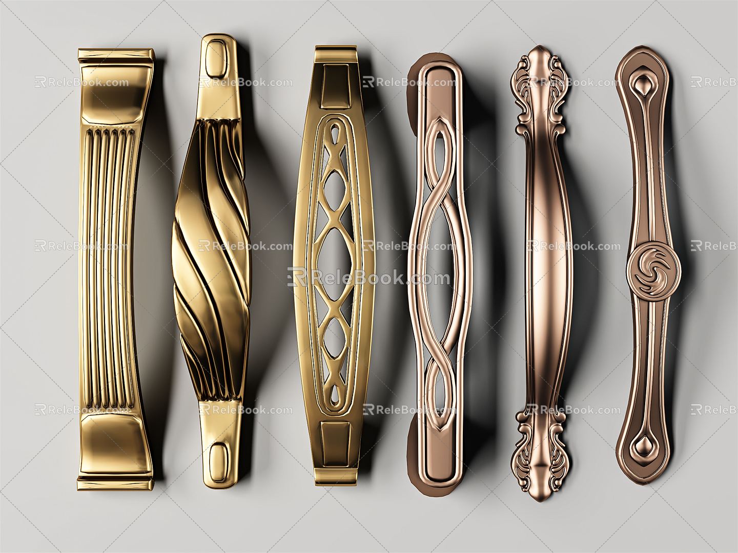 Modern handle hardware handle combination 3d model