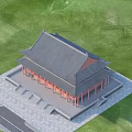 Ancient Building Hall 3D Model 3d model
