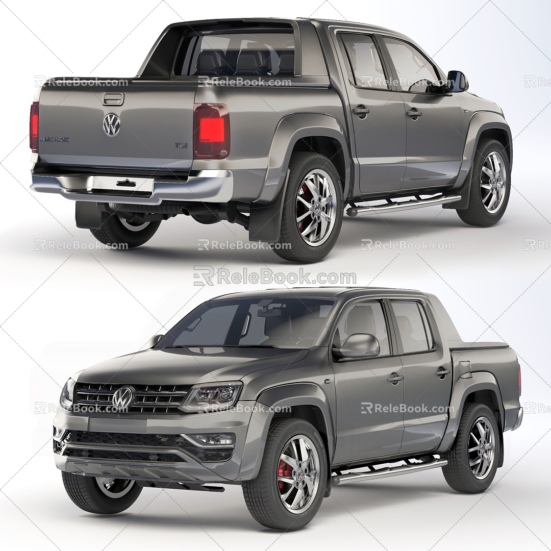 Hyundai Pickup Volkswagen Pickup Truck Vans 3d model