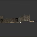Ancient Ruins Structure With Arched Doorway Stone Walls Steps And Floor 3d model