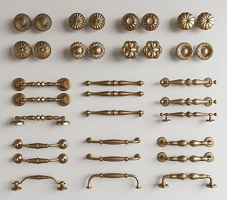 French Middle Ancient Handle Cabinet Door Handle Door Handle Cabinet Door Handle Metal Handle Round Handle Drawer Handle 3d model