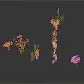 Colorful Decorative Plants With Various Flowers Green Leaves And Vibrant Shapes
