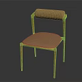 Modern Accent Chair with Orange Metal Frame Beige Upholstered Seat and Backrest