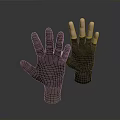 Human Hand Models in Brown and Black with Glowing Pink Fingertips on Grey Background