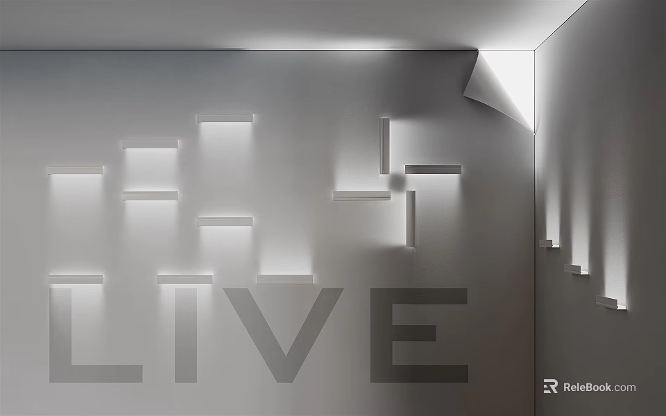Minimalist Modern Wall Lamp With Geometric Design Creating Soft Light Shadows On Interior Wall 3d model 
