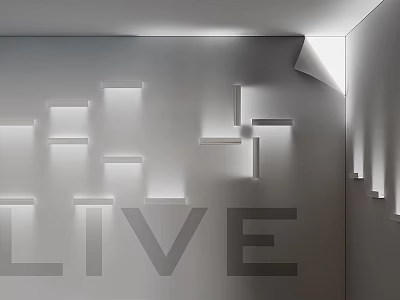 Minimalist Modern Wall Lamp With Geometric Design Creating Soft Light Shadows On Interior Wall 3d model