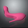 Pink High Heel Shoes With Sleek Modern Design And Glossy Surface Look