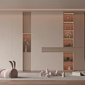 Modern Wooden Shoe Cabinet With White Doors And Open Storage Shelves In Minimalist Interior