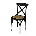 Leisure Chair with Black Frame and Cross Back Design and Beige Cushion for Comfortable Seating